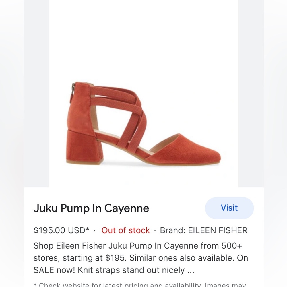 Jukebox Pump in Cayenne Eileen Fisher - Picture 3 of 9